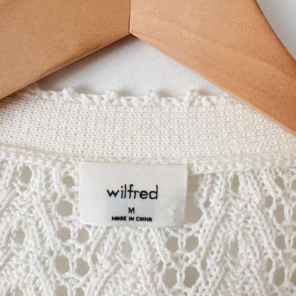 Aritzia Wilfred Reverence Open Knit Cardigan Sweater Ivory Size Medium - Picture 5 of 6